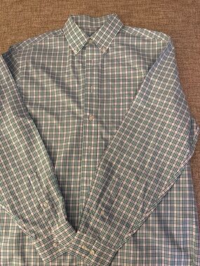 Jos. A. Bank Blue & Green Plaid Button-Down Shirt